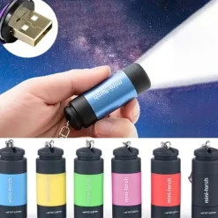 Mini USB Rechargeable Flashlight Keychain Torch Finger Light Camping Light Suitable for Doctor Reading Outdoor