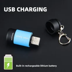 Mini USB Rechargeable Flashlight Keychain Torch Finger Light Camping Light Suitable for Doctor Reading Outdoor