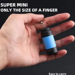 Mini USB Rechargeable Flashlight Keychain Torch Finger Light Camping Light Suitable for Doctor Reading Outdoor