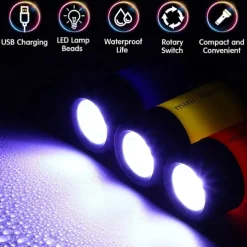 Mini USB Rechargeable Flashlight Keychain Torch Finger Light Camping Light Suitable for Doctor Reading Outdoor