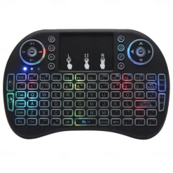 Mini Wireless Keyboard with Multi-touch Touchpad 7 Colors Backlight Wireless Touchable Remote Control for Smart TV Box Desktop Touchpad PC