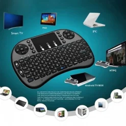 Mini Wireless Keyboard with Multi-touch Touchpad 7 Colors Backlight Wireless Touchable Remote Control for Smart TV Box Desktop Touchpad PC