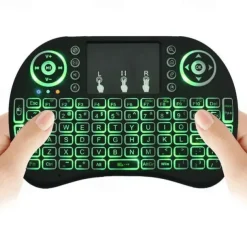 Mini Wireless Keyboard with Multi-touch Touchpad 7 Colors Backlight Wireless Touchable Remote Control for Smart TV Box Desktop Touchpad PC