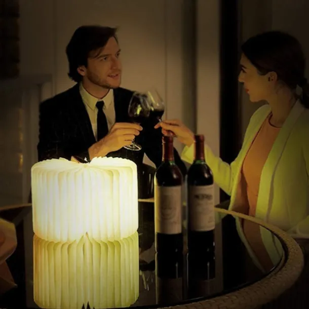 Mini Wooden Book Lamp - Folding LED Mood Light, USB Rechargeable Table Lamp for Home Decor