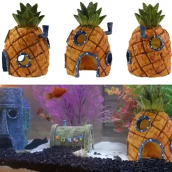 Mini Aquarium Fish Tank Ornaments Cartoon Pineapple House for Fish Tank Aquarium Decoration Aquarium Home Accessories