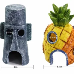 Mini Aquarium Fish Tank Ornaments Cartoon Pineapple House for Fish Tank Aquarium Decoration Aquarium Home Accessories