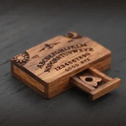 Miniature Spirit Board with Drawer Ouija Board,Wooden Ouija Boards Miniatures with Planchettes, Emotional Love Drawer, Mini Ouija Board for Home Decor Halloween Decorations