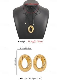 Minimalist Silver Hollow Circle Pendant Necklace & Earrings Set – Modern Geometric Jewelry for Women