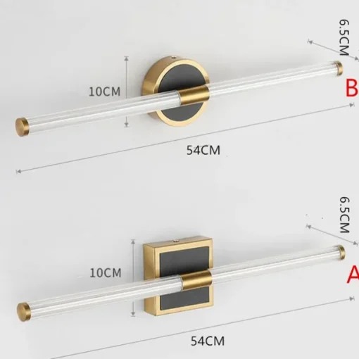 Mirror Front Lamp LED Bathroom Strip Wall Lamp Living Room Stair Aisle Lamp Bronze Tube Bedroom Bedside Lamp
