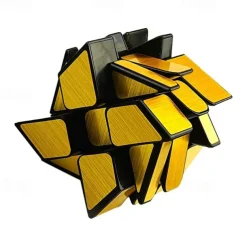 Mirror Speed Cube Set Magic Cube Pack of 2 Dysmorphism 3x3x3 Mirror Golden Wheel Cube and Mirror Silver Cube Twist Speed Cube Bundle Puzzle Games Toy for Boy and Girl and Adults