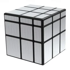 Mirror Speed Cube Set Magic Cube Pack of 2 Dysmorphism 3x3x3 Mirror Golden Wheel Cube and Mirror Silver Cube Twist Speed Cube Bundle Puzzle Games Toy for Boy and Girl and Adults