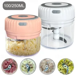250mL Mini Electric Garlic Chopper Ginger Masher Machine Chili Vegetable Crusher Kitchen Tool Sturdy Durable USB Charging