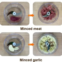 250mL Mini Electric Garlic Chopper Ginger Masher Machine Chili Vegetable Crusher Kitchen Tool Sturdy Durable USB Charging