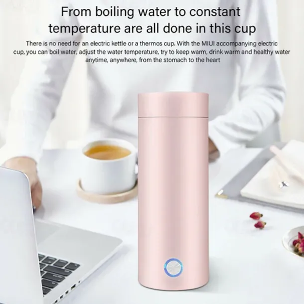 400ml Portable Electric Kettles Cup Smart Hot Water Tea Coffee Stainless Heater Travel