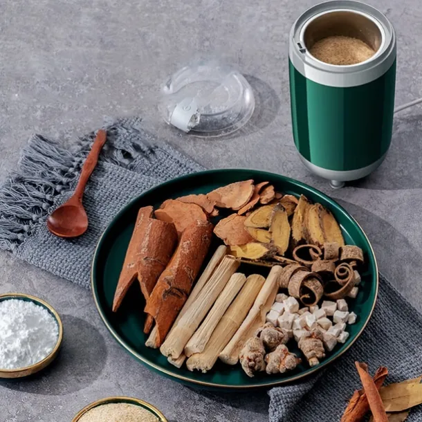 220ML 150W Powerful Grinder Grind Chinese Herbal Medicines Food Supplements Grains Seasoning Powder Coffee Beans - Detachable & Washable Compact & Easy to Carry & Store