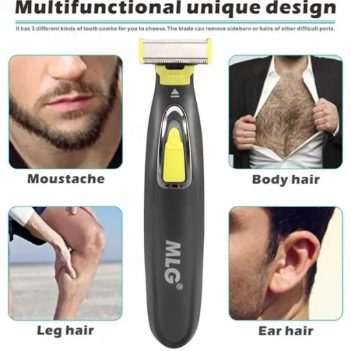 MLG Electric Shaver For Men and Women Portable Full Body Trimmer USB T Shaped Blade Razor For Beard Armpit For Washable