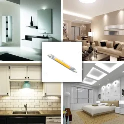 78mm R7S LED Bulbs 5/10W 50W/70W Halogen Enquivalent Double Ended J Base 360Beam Angle 220V Dimmable 3000K Warm White/6000W White for Landscape Light (2Pcs)