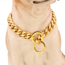 15mm Ebay Titanium Steel Stainless Steel Golden Pitbull Pet Large Dog Chain Pet Chain Collar