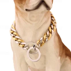 15mm Ebay Titanium Steel Stainless Steel Golden Pitbull Pet Large Dog Chain Pet Chain Collar