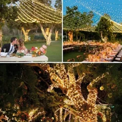 50M/100M LED Fairy Lights Outdoor String Lights Garland Christmas Tree, 400/800 , IP65 Waterproof for Garden Yard, Wedding Party Holiday Landscape Decoration, Blue/Colorful, DC31V EU/US/AU/UK Plug