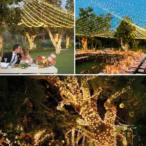 50M/100M LED Fairy Lights Outdoor String Lights Garland Christmas Tree, 400/800 , IP65 Waterproof for Garden Yard, Wedding Party Holiday Landscape Decoration, Blue/Colorful, DC31V EU/US/AU/UK Plug
