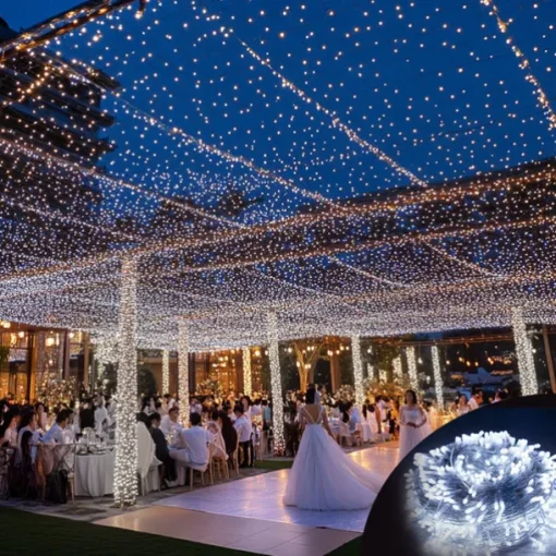 50M/100M LED Fairy Lights Outdoor String Lights Garland Christmas Tree, 400/800 , IP65 Waterproof for Garden Yard, Wedding Party Holiday Landscape Decoration, Blue/Colorful, DC31V EU/US/AU/UK Plug