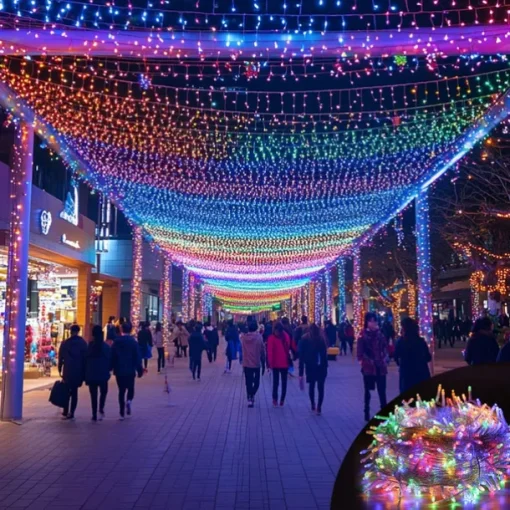 50M/100M LED Fairy Lights Outdoor String Lights Garland Christmas Tree, 400/800 , IP65 Waterproof for Garden Yard, Wedding Party Holiday Landscape Decoration, Blue/Colorful, DC31V EU/US/AU/UK Plug