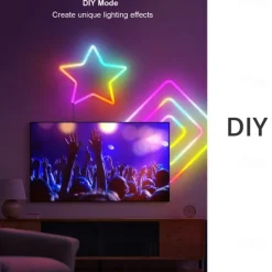 3M/5M RGBIC Strip Lights Neon Light with WIFI Neon Rope Light DIY Light Bar APP Control Music Sync TV Backlight Game Living Room Bedroom Decoration