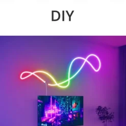 3M/5M RGBIC Strip Lights Neon Light with WIFI Neon Rope Light DIY Light Bar APP Control Music Sync TV Backlight Game Living Room Bedroom Decoration