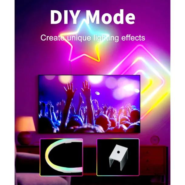 3M/5M RGBIC Strip Lights Neon Light with WIFI Neon Rope Light DIY Light Bar APP Control Music Sync TV Backlight Game Living Room Bedroom Decoration