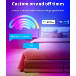 3M/5M RGBIC Strip Lights Neon Light with WIFI Neon Rope Light DIY Light Bar APP Control Music Sync TV Backlight Game Living Room Bedroom Decoration