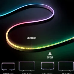 3M/5M RGBIC Strip Lights Neon Light with WIFI Neon Rope Light DIY Light Bar APP Control Music Sync TV Backlight Game Living Room Bedroom Decoration