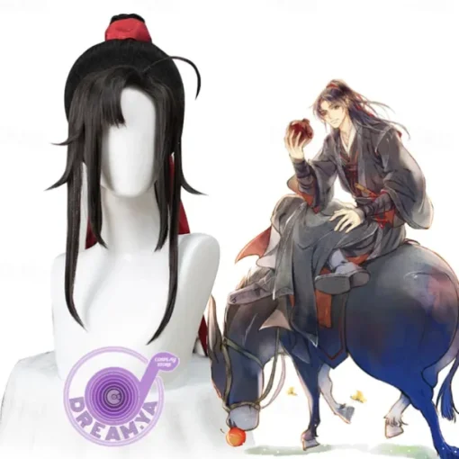 Mo Dao Zu Shi Cosplay Wig Only Grandmaster of Demonic Cultivation Lan Wangji Wei Wuxian Black Long Synthetic Hair Halloween Wigs
