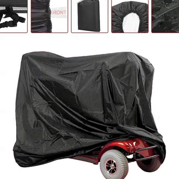 Mobility Scooter Storage Cover Waterproof, Wheelchair Storage Cover for Travel 3&4 Wheels Electric Scooter 190T Polyester Taffeta Protector from Dust Rain Sun
