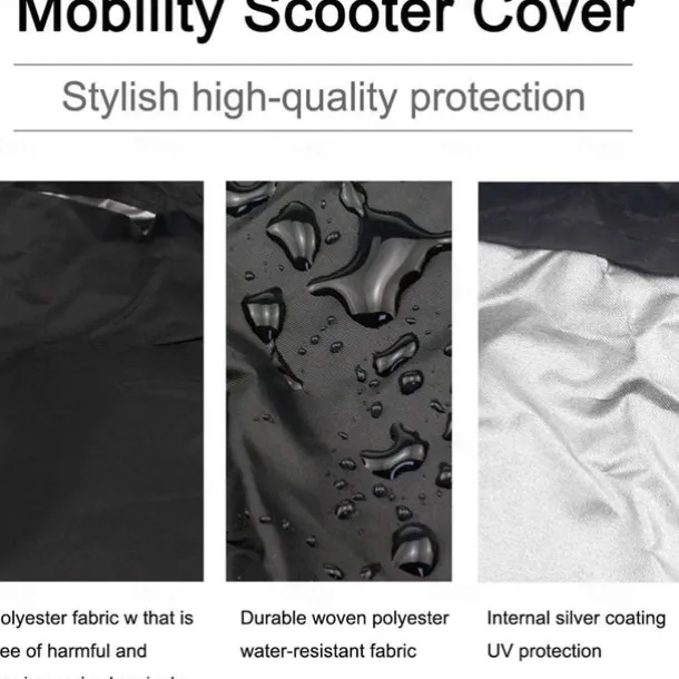 Mobility Scooter Storage Cover Waterproof, Wheelchair Storage Cover for Travel 3&4 Wheels Electric Scooter 190T Polyester Taffeta Protector from Dust Rain Sun