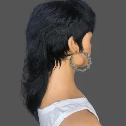 Model Length Full Machine Made Wig With Bangs Indian Virgin Human Hair Wigs For Black Women Dovetail Straight Remy