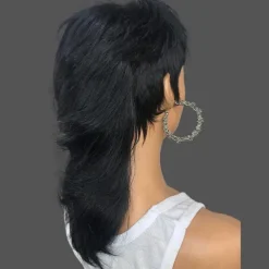 Model Length Full Machine Made Wig With Bangs Indian Virgin Human Hair Wigs For Black Women Dovetail Straight Remy