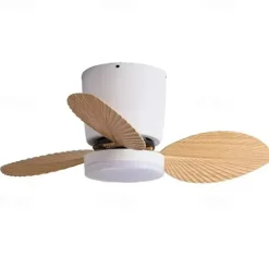 Modern 3-blade LED ceiling fan light ABS bladeless DC motor frequency conversion iron remote control 110V-220V