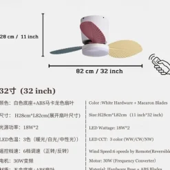 Modern 3-blade LED ceiling fan light ABS bladeless DC motor frequency conversion iron remote control 110V-220V