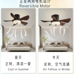 Modern 3-blade LED ceiling fan light Wooden ABS bladeless DC motor frequency conversion iron remote control 110V-220V