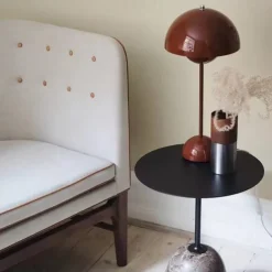 Modern Bud Macaron Table Lamp,Nordic Simple Rechargeable Touch Bedside Lamp, Denmark Designer Creative Mushroom Home Bedroom Night Light