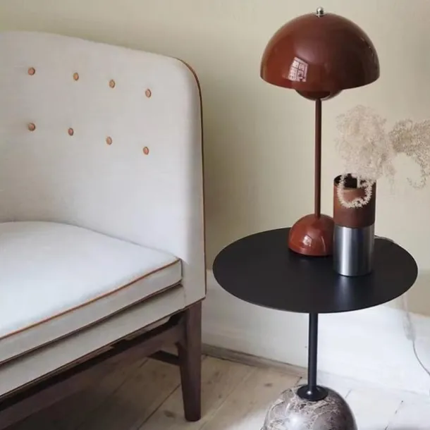 Modern Bud Macaron Table Lamp,Nordic Simple Rechargeable Touch Bedside Lamp, Denmark Designer Creative Mushroom Home Bedroom Night Light