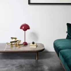 Modern Bud Macaron Table Lamp,Nordic Simple Rechargeable Touch Bedside Lamp, Denmark Designer Creative Mushroom Home Bedroom Night Light