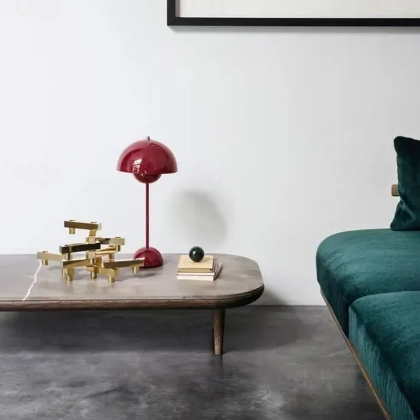 Modern Bud Macaron Table Lamp,Nordic Simple Rechargeable Touch Bedside Lamp, Denmark Designer Creative Mushroom Home Bedroom Night Light