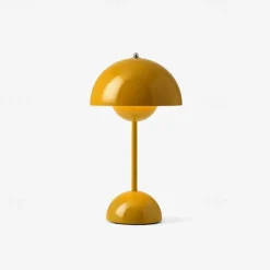 Modern Bud Macaron Table Lamp,Nordic Simple Rechargeable Touch Bedside Lamp, Denmark Designer Creative Mushroom Home Bedroom Night Light