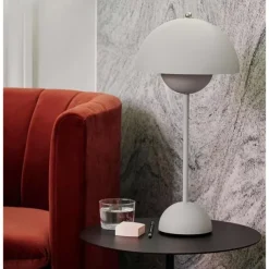 Modern Bud Macaron Table Lamp,Nordic Simple Rechargeable Touch Bedside Lamp, Denmark Designer Creative Mushroom Home Bedroom Night Light