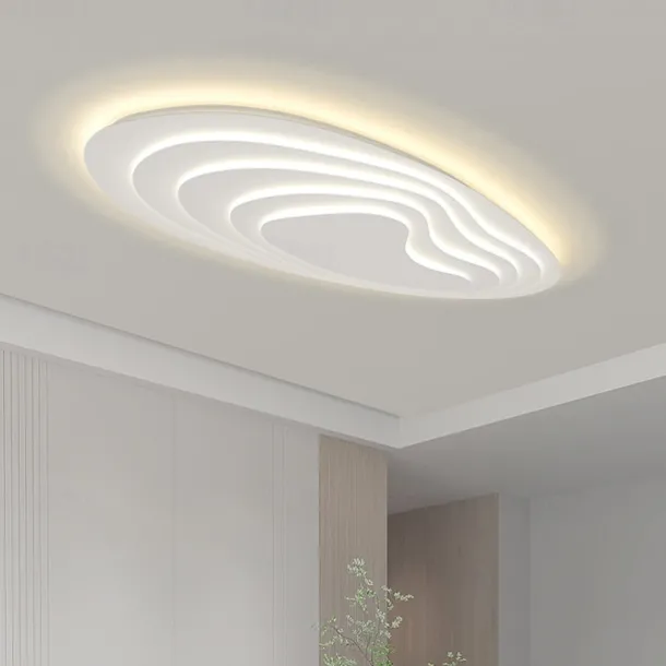 Modern Ceiling Light Dimmable with Remote Contral 56cm Flush Mount Ceiling Lamp Acrylic Lampshade Chandelier Bedroom Living Room