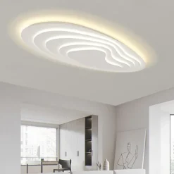 Modern Ceiling Light Dimmable with Remote Contral 56cm Flush Mount Ceiling Lamp Acrylic Lampshade Chandelier Bedroom Living Room
