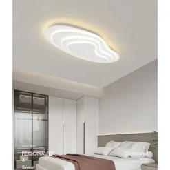 Modern Ceiling Light Dimmable with Remote Contral 56cm Flush Mount Ceiling Lamp Acrylic Lampshade Chandelier Bedroom Living Room