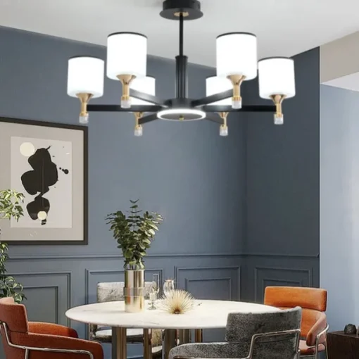 Modern Chandelier Ceiling Light LED Pendant Lights Modern Flush Mount Ceiling Lamp for Dining Room Living Room Black Golden 6/8/10/15-Lights 110-240V